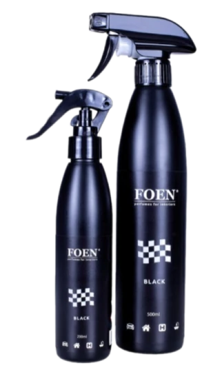 Dwie butelki ze spryskiwaczem FOEN Black 200ml oraz FOEN Black 500ml