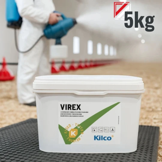 Wiaderko 5kg KILCO VIREX – profesjonalny proszek dezynfekcyjny do ferm i gospodarstw rolnych, zwalczający wirusy ASF i ptasiej grypy opolskie slaskie chemia do gospodarstwa