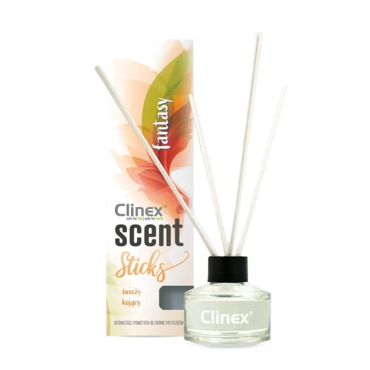 Clinex Scent Sticks Fantasy, patyczki zapachowe o zapachu kwiatowym, odświeżacz powietrza do domu i biura.