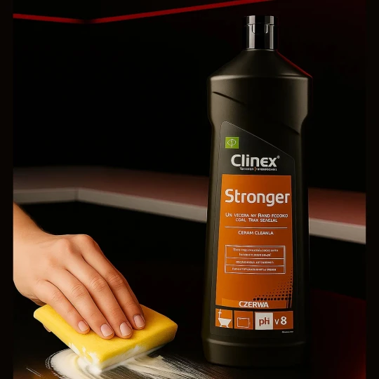 Clinex Stronger, uniwersalne mleczko do czyszczenia kuchni i łazienki, usuwa kamień, rdzę i tłuste zabrudzenia, nie rysuje powierzchni