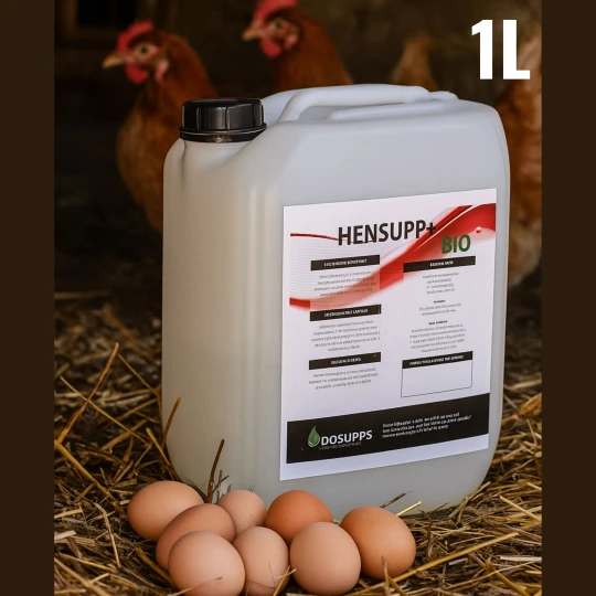 Butelka Hensupp+ BIO 1L – naturalny środek ochrony kur przed roztoczami, dodawany do wody pitnej