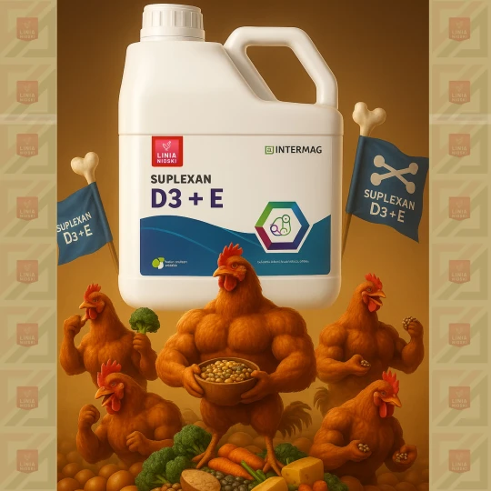Linia Nioski Suplexan D3+E 1L-5L - witamina D3 i E dla drobiu i trzody