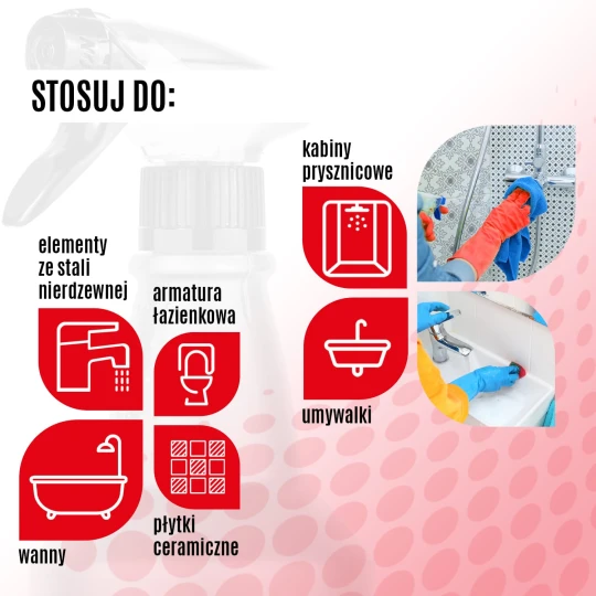 Zastosowanie płynu do sanitariów CLINEX W3 Active SHIELD.