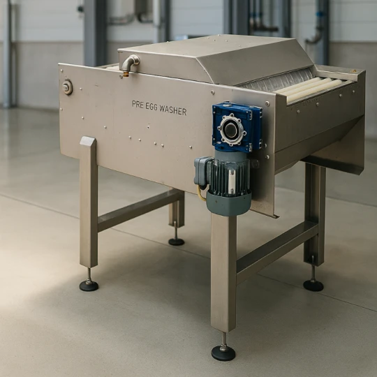 Myjka PRE EGG WASHER – profesjonalna myjka wstępna do jaj w hali produkcyjnej