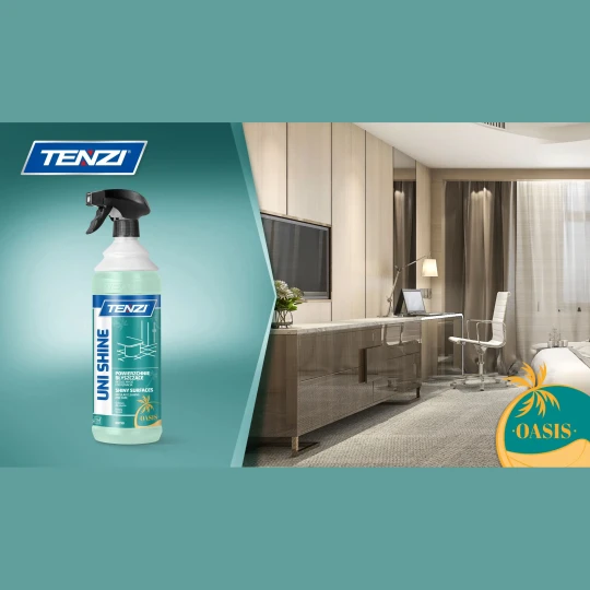 Uni Shine Oasis – preparat myjąco-pielęgnujący o eleganckim zapachu perfum, wydajny środek do powierzchni lakierowanych i glazurowanych