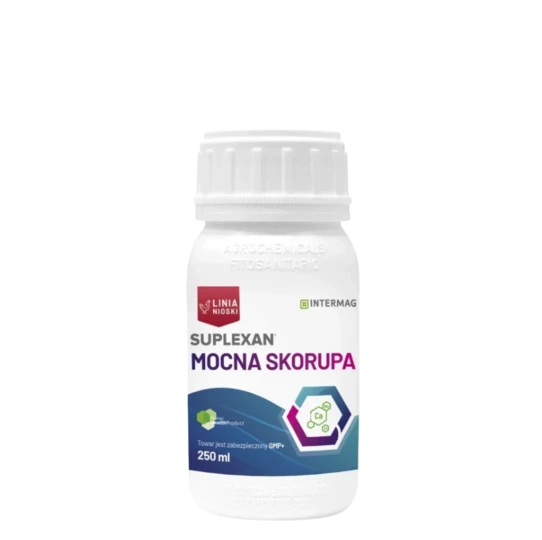 SUPLEXAN MOCNA SKORUPA 250 ml dla kur niosek, witaminy wspierające jakość skorupek jaj i prawidłową produkcję jaj, opakowanie