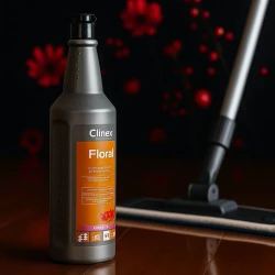 Clinex Floral Blush, płyn do mycia i pielęgnacji podłóg, nadaje połysk, o przyjemnym kwiatowym zapachu.